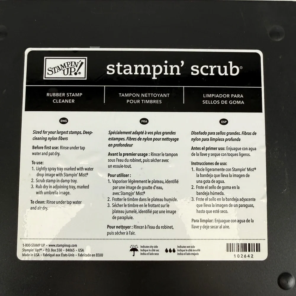 Stampin Up Stampin Scrub Rubber Stamp Cleaner Pad Black Case 102642